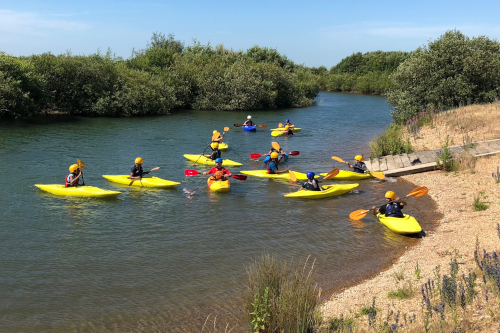 Cadets learning to kayak and canoe